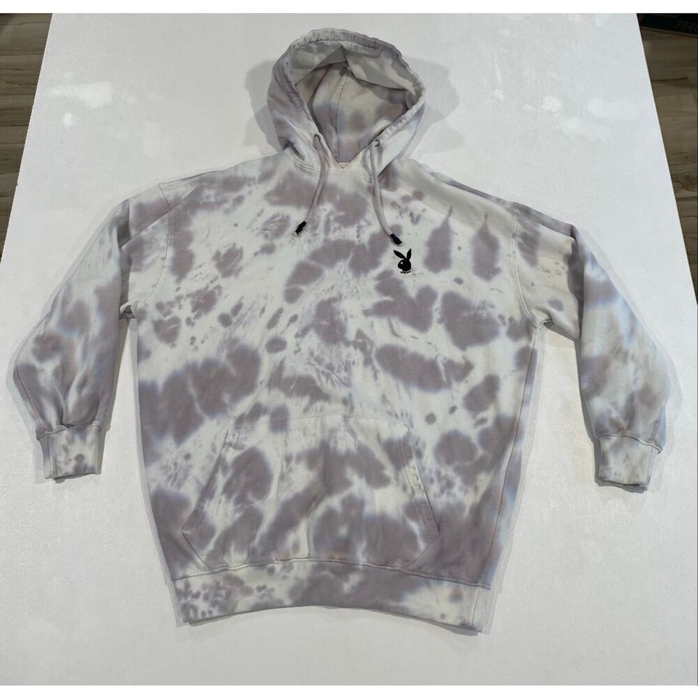 Playboy Missguided Tie Dye Hoodie Women Oversized Bunny Logo Pullover